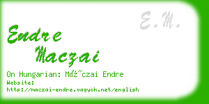 endre maczai business card